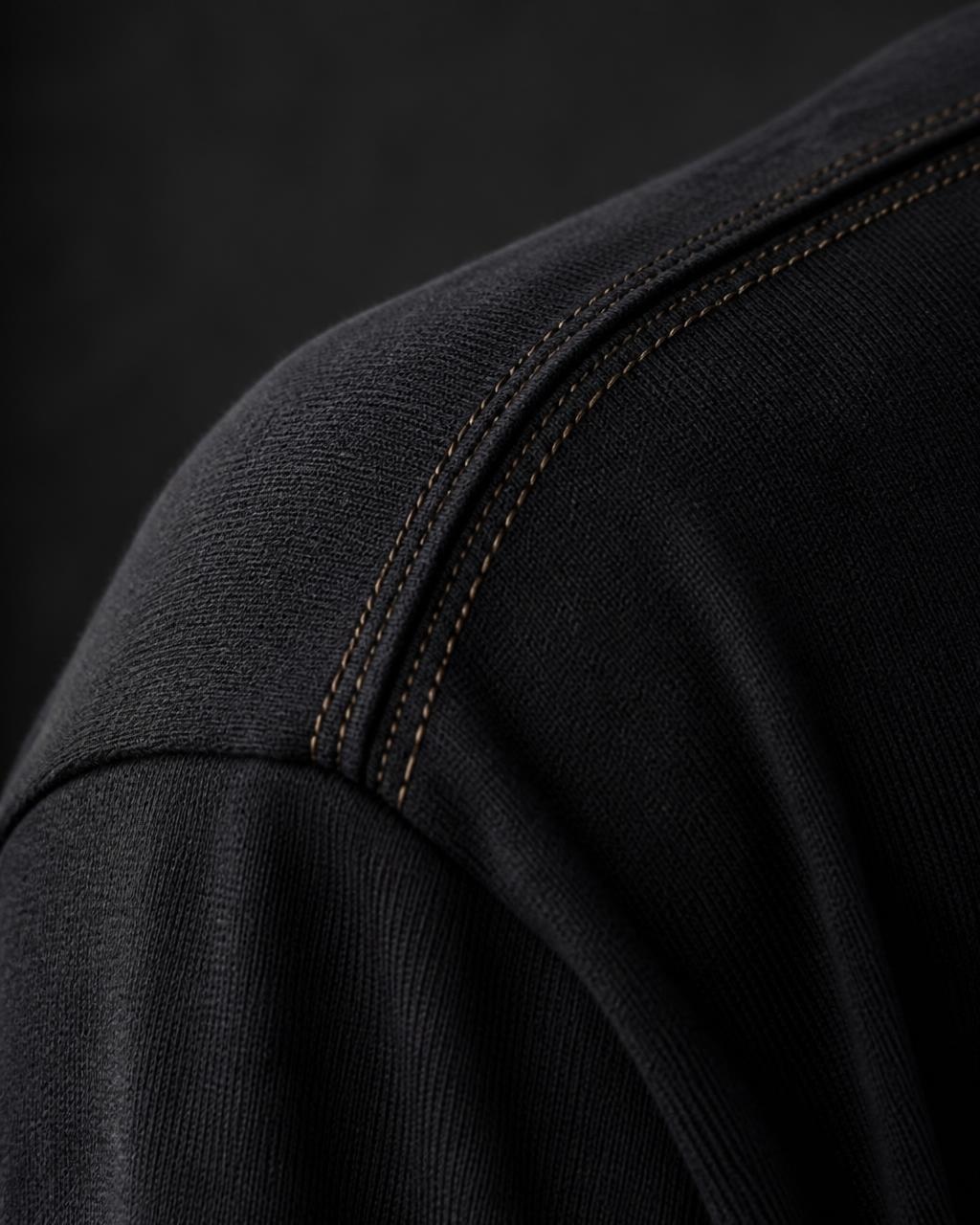 BO$AL Signature Heavyweight Tee — Jet Black / Antique Gold — heavyweight fabric and construction detail