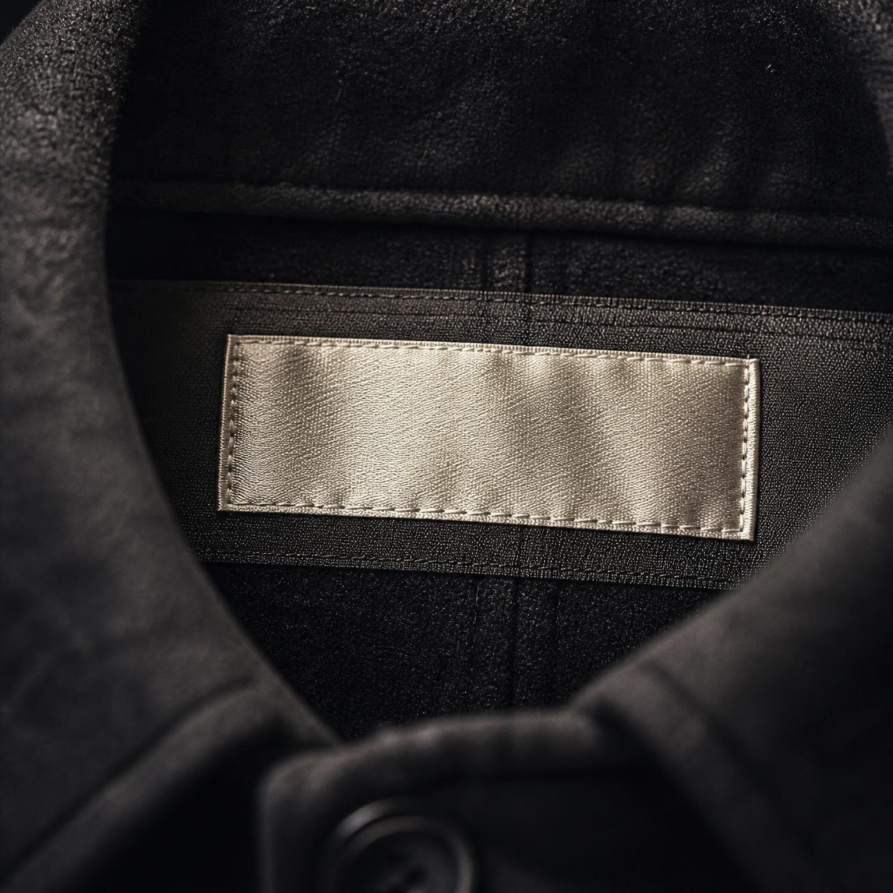 Interior collar with a blank woven label
